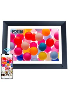 Evatronic 11 Inch Digital Photo Frame, 2K WiFi Smart Picture Frame with Touch Screen, Photos and Videos Sharing via App, Email, 16GB Storage, Unlimited Cloud Storage, Auto-Rotate, Blue
