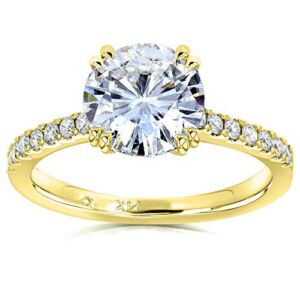 Kobelli Moissanite and Lab Grown Diamond Engagement Ring 2 1/10 CTW 14k Yellow Gold (GH/VS, DEF/VS), 8.5