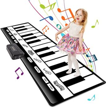 TWFRIC 6ft. Piano Mat with 24 Keys & 10 Demos & 8 Musical Instruments Sounds & 4 Play Modes, Giant Dance Floor Piano Music Play Mat 71” Large Interactive Musical Toys Gifts for Kids Adults Toddlers | The Storepaperoomates Retail Market - Fast Affordable Shopping