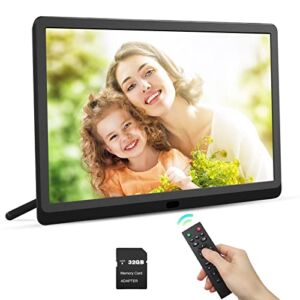 Digital Picture Frame with 32GB Card, Remote Control, IPS Screen CAMKORY Digital Photo Frame with Photo Deletion Auto Rotate Auto Turn On/Off Calendar 1080P Video Music(8 Inch Metal Black)