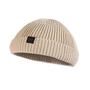 DASMINI Fisherman Beanie Winter Knit Hat Rollup Edge Skull Cap Short Fashion Beanie Gift for Men Women (Beige, Size M)