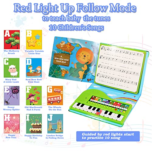 Toddler Toys Age 2-4,Kids Piano Keyboards with Book,Keys Light-up Guidance Baby Learning Toys,10 Instruments Tone Educational Toys Christmas Birthday Gifts | The Storepaperoomates Retail Market - Fast Affordable Shopping