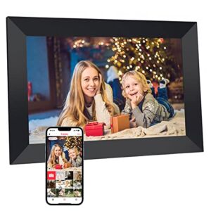 Frameo Digital Photo Frame WiFi 10.1Inch HD 1280×800 Touch Screen IPS Display 16GB Storage Automatic Rotation with iOS and Android Frameo App Best for Parents and Family