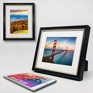 PICTURE FRAME iPad Frame,Turn The into a WiFi Cloud Digital Photo Frame,Perfect Visual and Interactive Experience, Wall Mount for Home or Office,Fits 9.7 in (Black), White, 9.7inchiPad