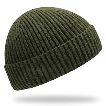 Furwabo Trawler Beanie Watch Hat Roll-up Edge,Ski Knitted Cuff Caps Winter Warm Knit Skullcap Swag Fisherman Beanie Hat for Men Women(Army Green) | The Storepaperoomates Retail Market - Fast Affordable Shopping