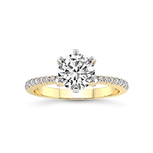 2 Carat | IGI Certified Round Shape Lab Grown Diamond Engagement Ring For Women | 14K Or 18K in White, Yellow Or Rose Gold | Lab Created Mereia Secret Halo Diamond Engagement Ring | GH-VS1-VS2 Quality Friendly Diamonds Engagement Ring | The Storepaperoomates Retail Market - Fast Affordable Shopping