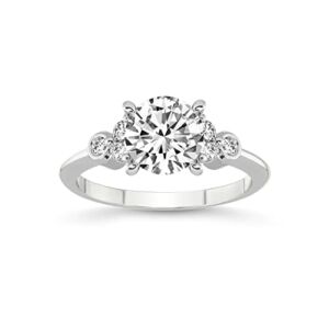 1 Carat | IGI Certified Round Shape Lab Grown Diamond Engagement Ring For Women | 14K Or 18K in White, Yellow Or Rose Gold | Lab Created Amore Side Stone Diamond Engagement Ring | FG-VS1-VS2 Quality Friendly Diamonds Engagement Ring