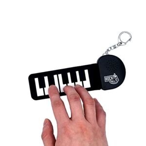 Rock And Roll It – Micro Piano. Real Working & Playable Piano Keychain. Hang on a Backpack & Play Anywhere! Mini Size Black/White Finger Piano Pad. Tiny Silicone Electronic Keyboard. Battery Included