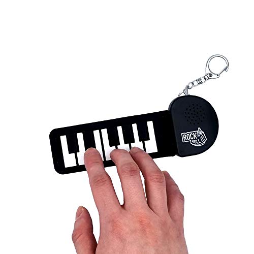 Rock And Roll It – Micro Piano. Real Working & Playable Piano Keychain. Hang on a Backpack & Play Anywhere! Mini Size Black/White Finger Piano Pad. Tiny Silicone Electronic Keyboard. Battery Included | The Storepaperoomates Retail Market - Fast Affordable Shopping