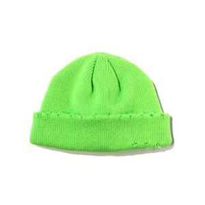 Croogo Unisex Roll-up Edge Swag Fisherman Ski Knit Cuff Hats Trawler Toboggan Cap Distressed Harbour Hat,Light Green-KH21