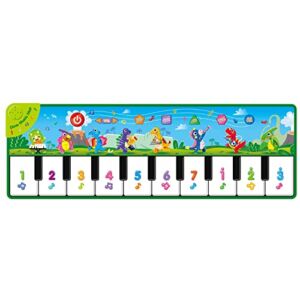 Smalibal Baby Musical Mats, Musical Toys Child Floor Piano Keyboard Mat Carpet, Entertainment Cloth Rug, Baby Play Mat Blanket Touch Playmat Early Education Toys for Baby Girls Boys Toddlers Green