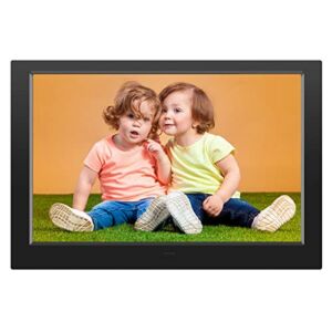 10.1 inch Digital Photo Frame with Remote Control, Electronic Picture Frame Large Display, Share Moments via SD Card and Mini USB, Wall Mountable, 1080P HD Resolution, Built-in Clock & Calendar