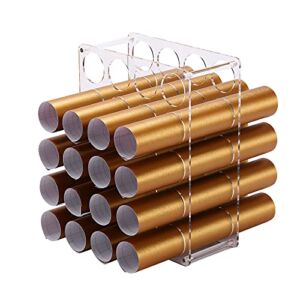 leevehold Vinyl Roll Storage Rack, Sturdy Vinyl Roll Holder, Vinyl Storage Organizer for Craft Room, 20-Holes | Aperture 2 Inch, Easy to Assemble ( Clear Acrylic )