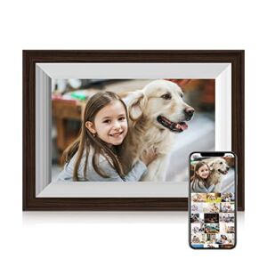 Digital Photo Frame: 10.1 inch Smart Digital Picture Frame 1080P IPS Touch Screen Adjustable Brightness Batch Deletion One Minute Setup Photo Frame WiFi with APP Remote Control (Black)