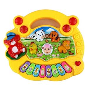 sanction Early Education 1 Year Olds Baby Toy Animal Farm Piano Music Developmental Toys Baby Musical Instrument for Children & Kids Boys and Girls(Yellow)