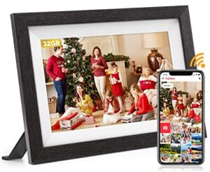 Frameo 1920×1200(FHD) 32GB Digital Photo Frame LCD Touch Screen Storage 10.1 Inch Digital Electronic WiFi Picture Frame Share Photos Videos Instantly via Frameo App