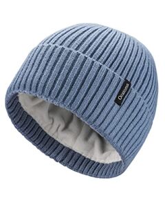 Ocatoma Beanie Hat for Men Women Warm Winter Knit Cuffed Beanie Soft Warm Ski Hats Unisex Blue