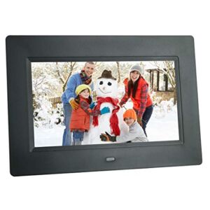 SSINI Digital Picture Frame 7 Inch Electronic Photo Frame & 1024 x 600 High Resolution IPS Widescreen Display – Calendar/Clock Function, MP3/ Photo/Video Player with Remote Control