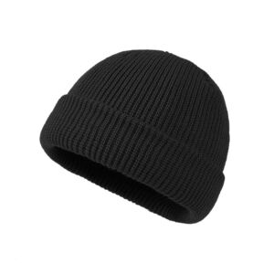TOPTIE Winter Cuffed Beanie Knit Hats for Men & Women,Warm & Soft Toboggan Cap-Black