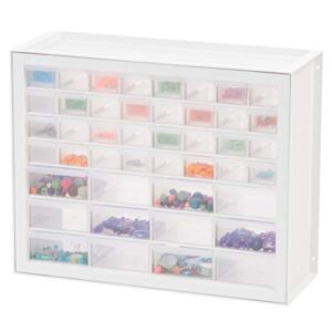IRIS USA 44 Drawer Sewing And Craft Parts Cabinet Organizer, 7 Inch By 19.5 Inch By 15.5 Inch, White