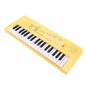 Dilwe Children Electronic Keyboard Toy,37 Keys Keyboard Piano Toy with Microphone Portable Multifunction Musical Educational Instrument Gifts for Kids (Yellow)