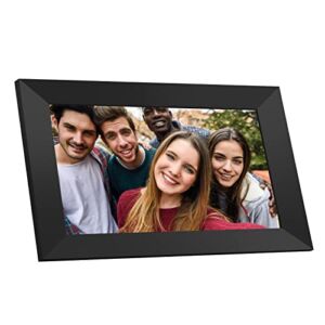 Digital Picture Frame, 10.1 inch with WiFi, 16GB Storage, Auto-Rotate, Share Photos via App, Email, Cloud, 1280×800 IPS LCD Touch Screen HD Display, Gift for Family (Black)