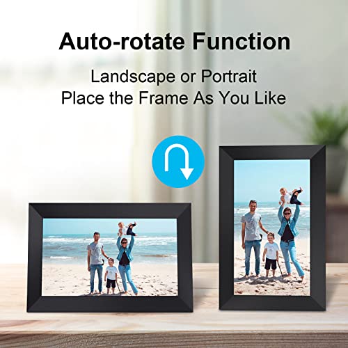 Digital Picture Frame, 10.1 inch with WiFi, 16GB Storage, Auto-Rotate, Share Photos via App, Email, Cloud, 1280×800 IPS LCD Touch Screen HD Display, Gift for Family (Black) | The Storepaperoomates Retail Market - Fast Affordable Shopping