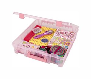 ArtBin 6955RK Super Satchel 1-Compartment Box, Art & Craft Organizer, 1-Pack, Translucent Blush