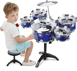 TWFRIC Electronic Piano Keyboard Drum Set for Kids Learning Musical Toys for 3 4 5 Year Old Boys Girls Age 3-5