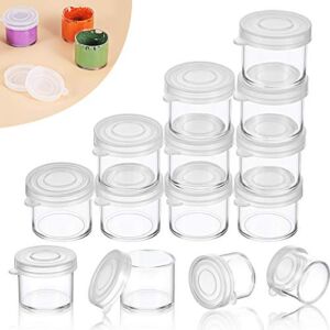 Small Paint Cup with Lids, Plastic Mini Paint Containers DIY Craft Storage Containers Craft Paint Cup for Paint Beads Seeds Clay or Others (25 Pieces)