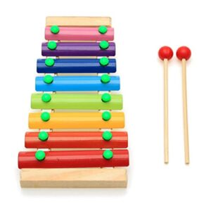 ibasenice 8 Tones Knock Toy Wooden Piano Musical Enlightenment Baby Kid