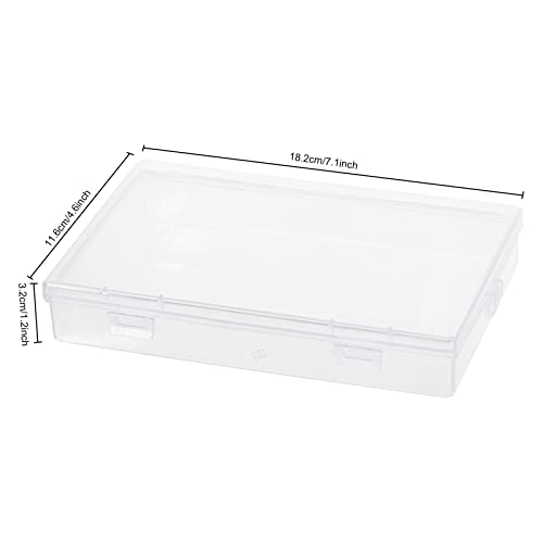 Katfort Plastic Storage Containers Box with Lid, 7.1x 4.6 x 1.2 inch Large 4 Pack Rectangular Plastic Boxes Clear Craft Storage Box for Beads, Business Cards, Crafts Accessories | The Storepaperoomates Retail Market - Fast Affordable Shopping