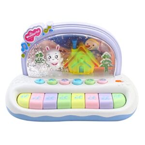 Grebest Baby Piano Toy,Cartoon Glowing Electronic Early Educational Snowflakes Music Children Organ Toy for Baby Toddler Boys Girls Birthday Christims Gift 1 A