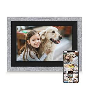Digital Photo Frame: 10.1 inch Smart Digital Picture Frame 1080P IPS Touch Screen Adjustable Brightness Batch Deletion One Minute Setup Photo Frame WiFi with APP Remote Control (Grey)