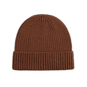 Zando Classic Mens Beanie Spring Hats Knit Cuff Fisherman Beanie Outdoor Cap Daily Beanie Hat for Women Coffee Brown One Size