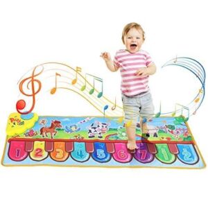 Piano pad and Music pad are Suitable for Children, Toys 3+Year Old Girls and Boys, Christmas-