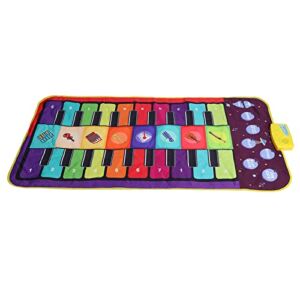 Agatige Piano Mat for Kids, Double‑Keyboard Mats Built in Songs Musical Instrument Educational Toys(Purple)