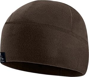 Temple Tape Tactical Fleece Watch Cap Beanie – Skull Cap Fleece Hat – Deep Brown – One Size (Fits Most Heads)