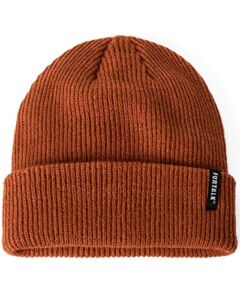 FURTALK Beanie Hat for Women Men Winter Hat Womens Cuffed Beanies Knit Skull Cap Warm Ski Hats (Dark Orange)