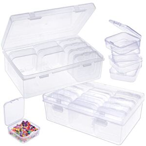 26 Pack Mini Clear Plastic Bead Storage Containers Organizers with Lids Diamond Painting Storage Cases for Small Items Jewelry Beads Art Accessories Organizing Bin Box for Crafts Screws Drill Keepers