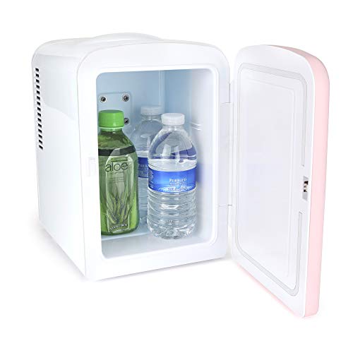 Personal Chiller Mini Fridge Small Space Cooler Pink 4 Liter/6 Can AC/DC Portable Thermoelectric Cooler and Warmer for Skincare, Foods, Medications, Home, Small Space and Travel (PINK) | The Storepaperoomates Retail Market - Fast Affordable Shopping