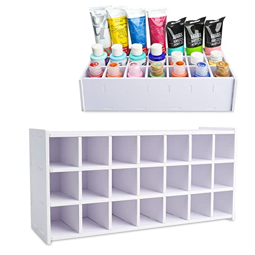 Sanfurney Paint Storage Tray, 21 Compartment Arts and Crafts Supply Storage Paint Organization for Craft Paints, Oil Tubes and Watercolor Paints | The Storepaperoomates Retail Market - Fast Affordable Shopping