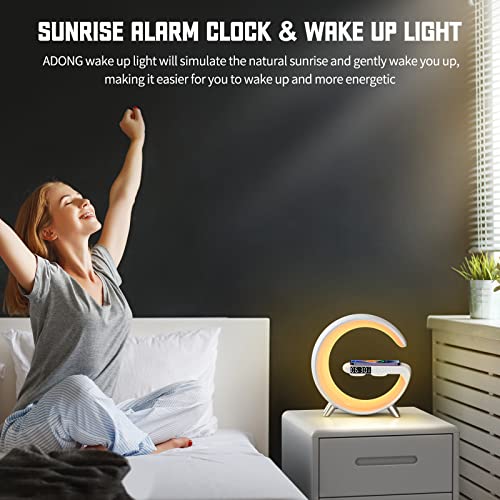 ADONG Sound Machine Smart Light Sunrise Alarm Clock Wake Up Light Alarm Clocks for Bedrooms Dimmable Table Lamp with Fast Wireless Charger Alarm Clock for Heavy Sleepers Adults for Bedroom,Dorm,Gift | The Storepaperoomates Retail Market - Fast Affordable Shopping