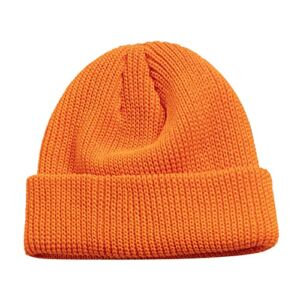 Winter Beanie Hat Cuff Short Knit Hats Strechy Stocking Skull Cap Outdoor Solid Color Fisherman Hat for Men Women