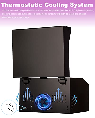COOSEON Acrylic Skincare Fridge 10 Liter With Adjustable HD Mirror Light Thermostatic Mini Beauty Fridge with Removable Divider Shelf, Cosmetic fridge for Makeup, Bedroom, Office, Room | The Storepaperoomates Retail Market - Fast Affordable Shopping