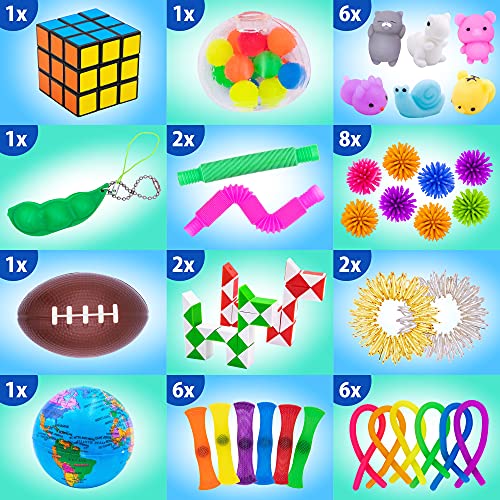 (50 Pcs) Fidget Toys Stocking Stuffers for Kids Pop Its It Gift Ideas Fidgets Gifts Boys Girls Party Favors Sensory Toy Bulk Pack Stress Autistic Autism Treasure Classroom Prizes Ages 3-12 Years Old | The Storepaperoomates Retail Market - Fast Affordable Shopping