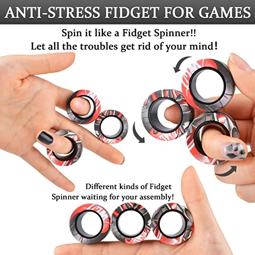 Magnetic Rings Set, Idea ADHD Anxiety Decompression Magnetic Fidget Toys Adult Fidget Spinner Rings for Anxiety Relief Therapy, Finger Fidget Toys Great Gift for Adults Teens Kids 3PCS | The Storepaperoomates Retail Market - Fast Affordable Shopping