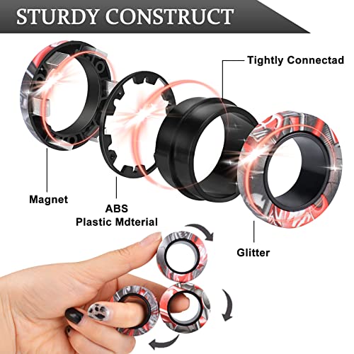 Magnetic Rings Set, Idea ADHD Anxiety Decompression Magnetic Fidget Toys Adult Fidget Spinner Rings for Anxiety Relief Therapy, Finger Fidget Toys Great Gift for Adults Teens Kids 3PCS | The Storepaperoomates Retail Market - Fast Affordable Shopping