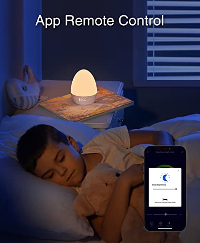 GHome Smart Night Light, Wake up Light Alarm Clock for Kids, Work with Alexa and Google Home, Dimmable RGB Warm White 6 Music Nursery Kids Smart Baby Night Light, Countdown, Only support 2.4GHz Wi-Fi | The Storepaperoomates Retail Market - Fast Affordable Shopping