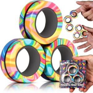 BunMo Fidget Toys – Magnetic Fidget Rings Fidget Toy. The Fidget Ring Spins, Connects, and Separates, Making Ideal Stress Toys. Fidget Magnets Make Ideal Fidget Toys for Adults.